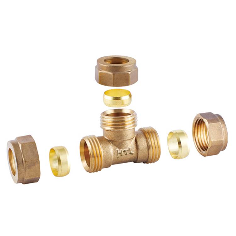 Helero Ht 200-6151 Brass Plumbing Fittings Names Reducing Tee Malleable Pipe Fittings For Copper Pipe